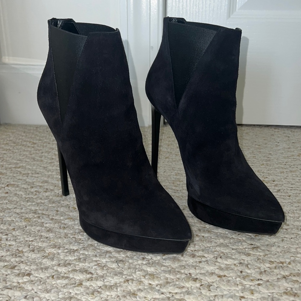Saint Laurent Suede Platform Ankle Boot